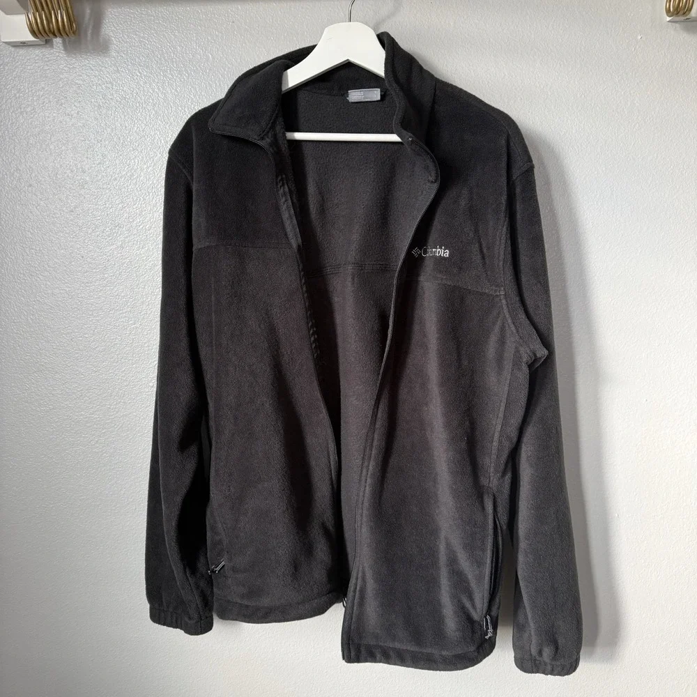 Columbia Sportswear Men's 100% Polyester Dark Grey Full‎ Zip Fleece Jacket L